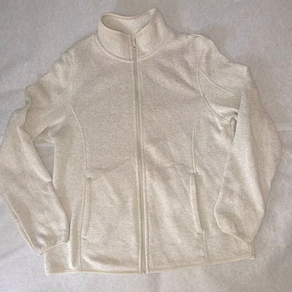 Swiss Tech Oatmeal Quarter Zip Fleece Pullover Jacket Cozy Soft XL 16-18